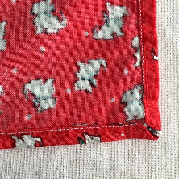 Handmade Retro Style Scottie Dog Holiday Napkins, Set of 2 - Picture 4 of 13